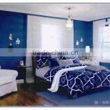 Microfiber Brushed Disperse Bedding Set Blue White Duvet Cover Set thumbnail-4
