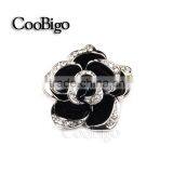 Fashion Jewelry Black Flower Rhinestone Brooches Pin Women Gift Dresses Hijab Scarf Apparel Accessories thumbnail-1
