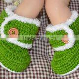 Green Color Optional Hand Crochet Baby Booties for Baby thumbnail-2