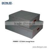 S/2 Multipurpose Fabric Overed Storage Box W/cut-out Handles thumbnail-1