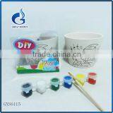 Unpainted Flower Pot Nontoxic Diy Ceramic Paint Sets for Children