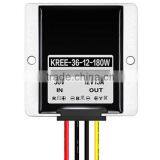 Voltage Regulator (24-48v)36v to 12v 12a 15A dc to dc Converter Power Stablizer Aluminum Waterproof for Led Etc