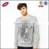 comfortable jersey fabric bulk wholesale crewneck sweatshirt mens hoodies with tattoo print