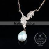 925 Sterling Silver Spring Leaf With Pearl Creative Pendant Necklace Fashion Women Necklace Jewelry 6360461 thumbnail-3