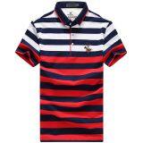 Yixigeluo New Men's Summer Men's Short Sleeved POLO Shirt Business Tide Version of Men's Polo Shirt Striped T-shirt thumbnail-3