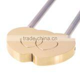 2017 Hot Selling MINI Solid Brass Lock Double Heart Love Padlock for Sweet Gift thumbnail-5