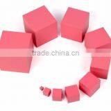 Preschool Kid Toy Wooden Montessori Pink Tower Set Made in China thumbnail-2