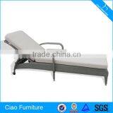 Garden Rattan Chaise Lounge With Wheel thumbnail-1