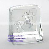 Lasered Sagittarius Crystal Paperweight thumbnail-1