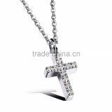Women's Cross Pendant Necklace Stainless Steel Link Chain Necklace thumbnail-5