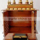 Hand Painted Copper Finish Wooden Temple With Gate thumbnail-2