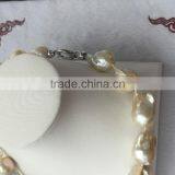 Pink 15mm Freshwater Pearl Necklace Large Baroque Pearls thumbnail-3