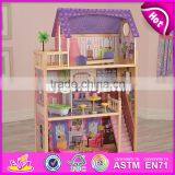 New Design Children Luxurious and Attractive Toys Gifts Wooden Modern Dollhouse W06A223 thumbnail-1
