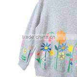 Grey Graphic Flowers Betty Sweatshirt Kid Clothing Wholesle Childern Wear HSs5141 thumbnail-4