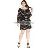 Plus Size Long-Sleeve Geo-Print Romper thumbnail-1