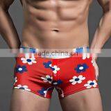 Custom Men's Fashion Underwear Cotton Printed Flower Underpants Button Decorative Pouch Enhancing Boers for Men thumbnail-2
