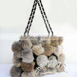 CX-H-11A Fashionable Ladies Genuine Rabbit Fur Lady Fashion Handbag thumbnail-6