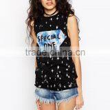 Full Printing Tank Top Ladies Drop Armhole Tank Top New Design 2015