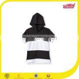 OEM High Quality Black and White Kids Short Sleeve Cropped Top Hoodie thumbnail-1