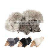 Arm Warmer Fingerless Gloves Knitted Faux Fur Mitten Gloves 8226 thumbnail-1