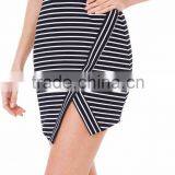 Slim Fit Wrap Stripe Cap Sleeve Sexy Galleries Girls Mini Skirt Mini Dress thumbnail-5