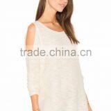 Hot Selling Open Shoulder Lace Applique Woman Sweater Wholesale Woman Blouse Design Sweater 2017 thumbnail-3