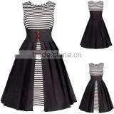 Walson Made In China New In Stripe Panel Vintage Sleeveless Flare Dress thumbnail-1