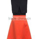 2016 Popular Style Black and Orange Contrast Color Sleeveless Skinny Dress thumbnail-2