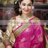 Fascinating Sandal & Black Color Combination Black Bordered Blooming Bliss Designer Sarees Collections thumbnail-6
