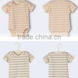 Wholesale 100% Organic Cotton Baby Romper Solid Strip Pattern Baby Newborn Bodysuit thumbnail-6