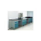 Steel and Wood Island Lab Work Table, Steel and Wood Lab Furniture thumbnail-3