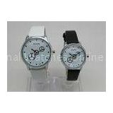 Leather strap round couple watch set  gear second disc big face watches