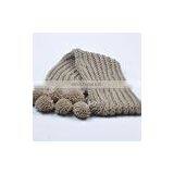 New Design Acrylic Knitted Hat Scarf Attached thumbnail-4