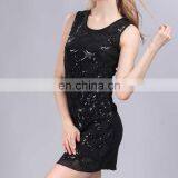 Women One Pieces Party Dresses Skater Lace Dress Sequined Embroider Clubwear Cocktail Ball Gown Party Stretchable Wrap Dress thumbnail-1