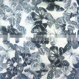Chinese Ink Painting Butterfly Printed 100% Silk Georgette Fabric