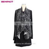 African Kitenge Dress Designs Double Layered Ikat Print Ladies Neck Design Tunic