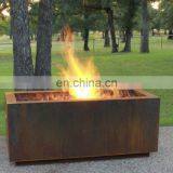 Rustic Garden Rectangular Corten Steel Fire Pit thumbnail-2