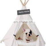 Pet Teepee Dog Canvas Cat Bed Portable Dog Teepee Tents Washable Pet Houses thumbnail-1