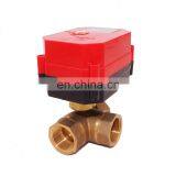CWX-60 4nm 1" 12v 24v Motorized Brass Ball Valve 3 Way