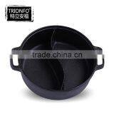 FDA Approved Round Cast Iron Pre-seasoned Two-flavor Hot Pot thumbnail-3