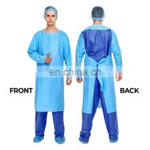 Blue Disposable CPE Gowns Waterproof Plastic Apron CPE Isolation Gown