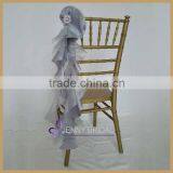 C147G Silver Gray Wedding Cheap Chair Covers Chair Sashes thumbnail-1