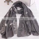 New Design Butterfly Embroidery Cotton Fashion Ladies Scarf thumbnail-5