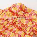 Japanese Wholesale Products High Quality Cute Infant Girl Winter Clothes Flower Pattern Shirring Jacket thumbnail-4