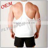 100% Cotton Plain White Y-back Gym Singlet for Men thumbnail-5
