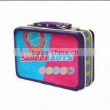 Tin Suitcase/Gift Tin Box with Handle, Tinplate with CMYK Printing