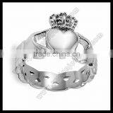 Stainless Steel Women's Celtic Eternity Claddagh Engagement Ring thumbnail-4