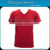 Half Sleeves Cotton Men V Neck Red T-Shirt thumbnail-1