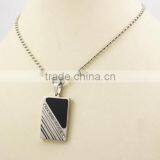 Trendy 316L Stainless Steel Dog Tag Pendant Necklace thumbnail-5