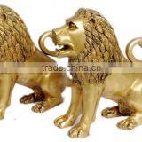 Brass Lion Pair 15"